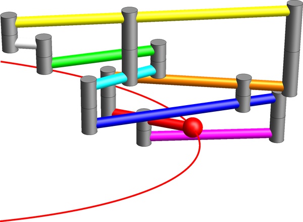 3D view of the ellipse linkage